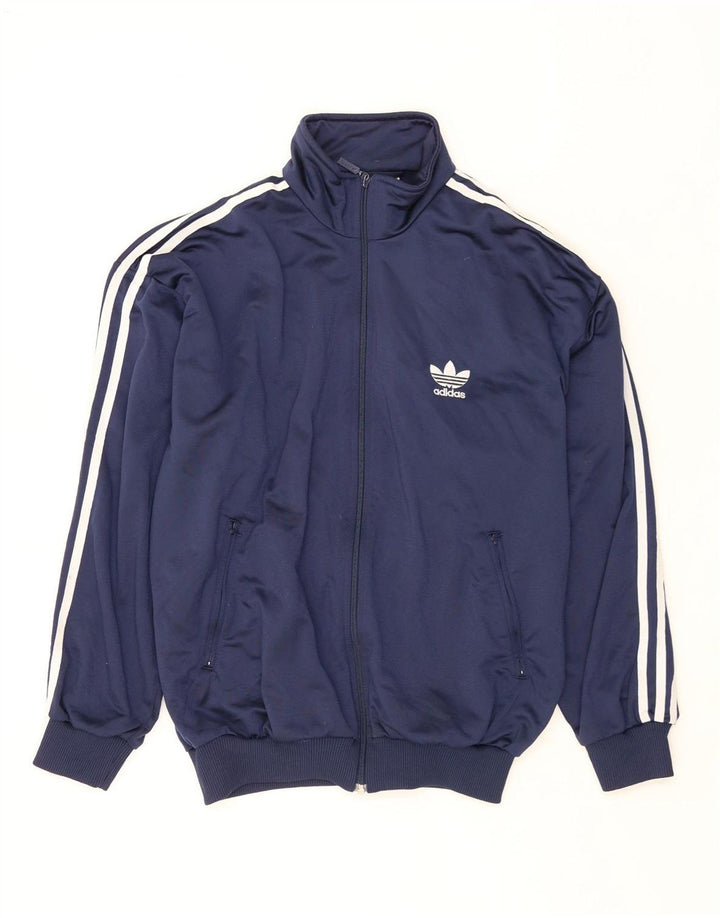 ADIDAS Herren-Trainingsanzug mit lockerer Passform, Top-Jacke, Größe S, Marineblau, Größe 34/36