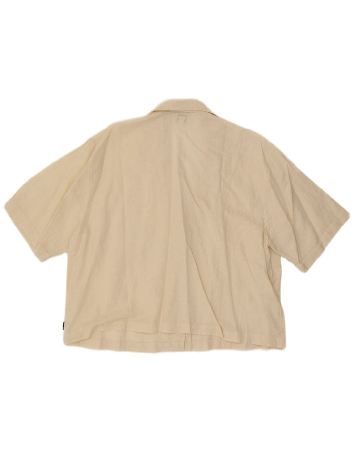 Wrangler Womens Kurzarm-Oversize-Hemd UK 16 Large Off White