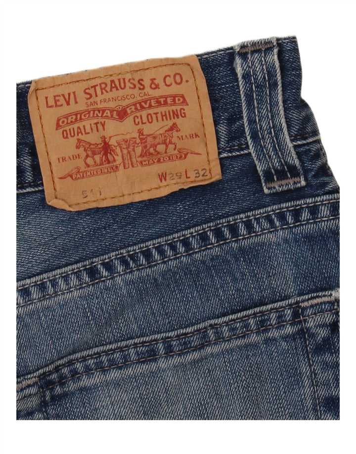 LEVI'S Womens 511 Slim Denim Shorts W29 Medium Blue Cotton