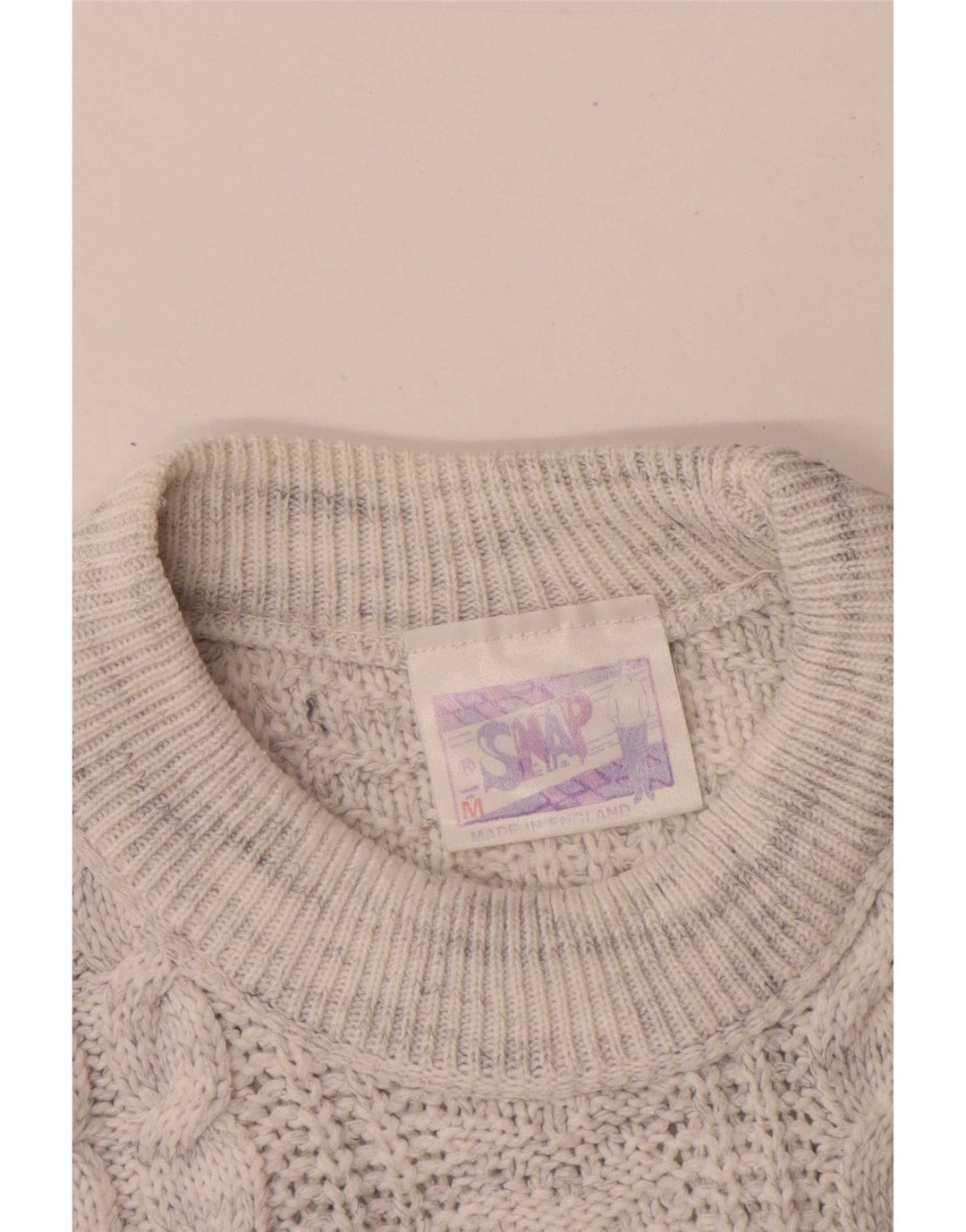 Vintage Herren-Pullover mit Rundhalsausschnitt, mittelgrau, Acryl, meliert