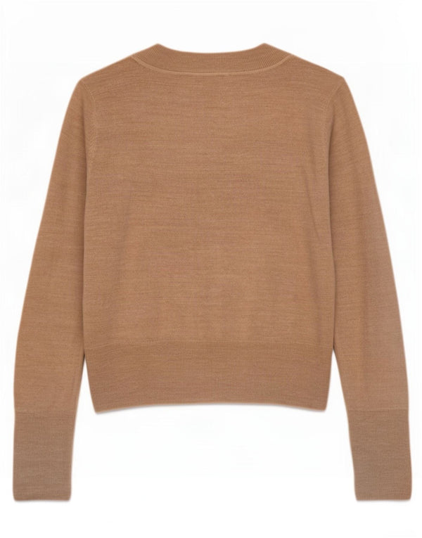 Marks & Spencer Damen Crop Cardigan Pullover UK 14 Large Beige Acryl