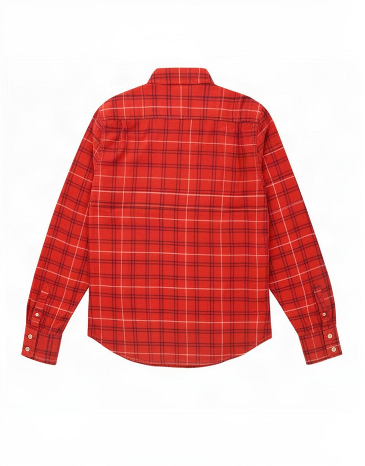Superdry Herren-Flanellhemd, groß, rot kariert, Baumwolle