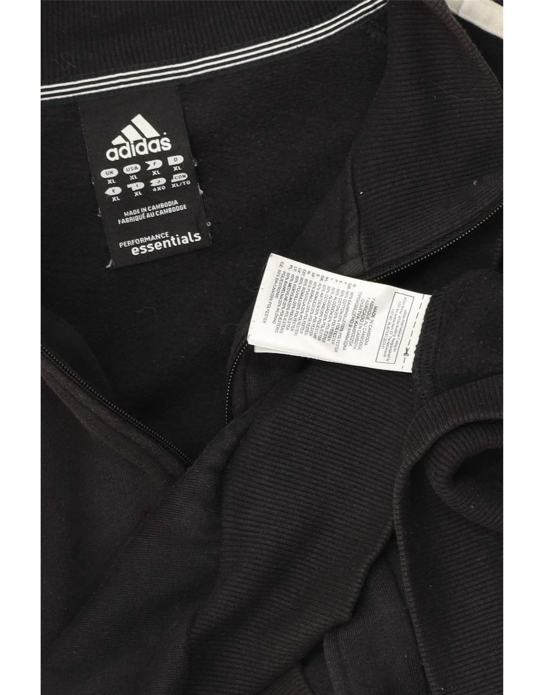 Adidas Herren Trainingsanzug Top Jacke XL Schwarz Baumwolle