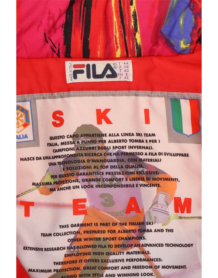 Fila Damen-Skioverall IT 44 Mittelroter Farbblock