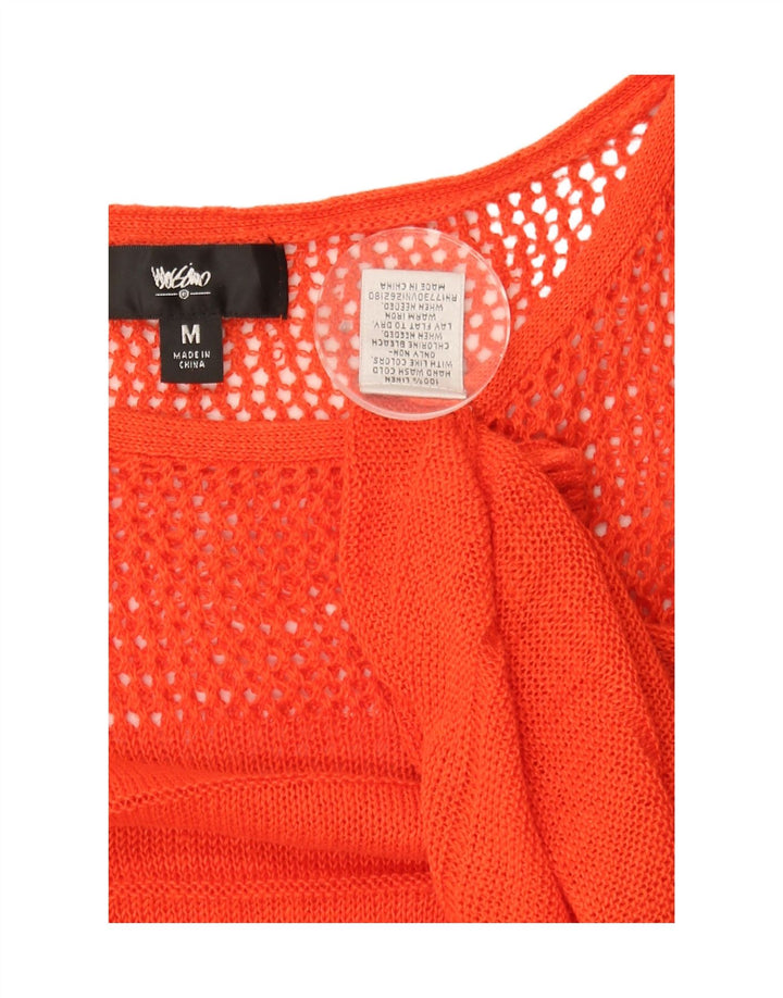 MOSSIMO Womens Short Sleeve Boat Neck Jumper Sweater UK 14 Medium Orange