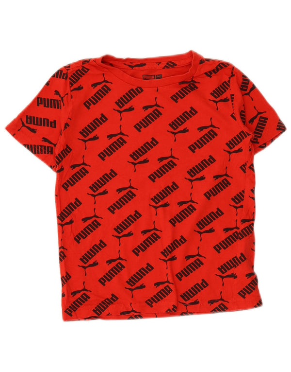 PUMA Jungen Graphic T-Shirt Top 5–6 Jahre, rote Baumwolle