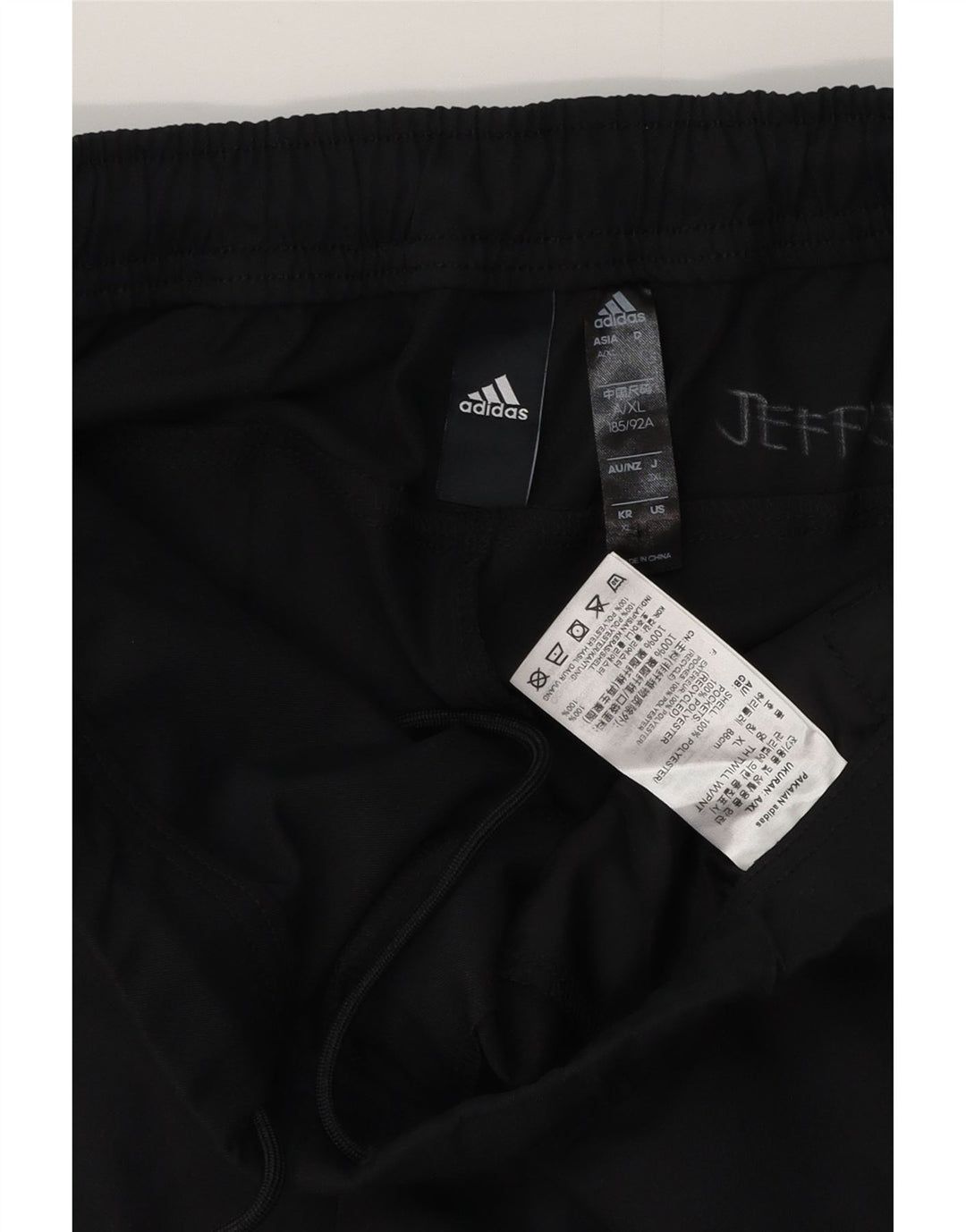 Adidas Herren Three Stripes Graphic Crop Trainingsanzug Hose Jogger XL Schwarz