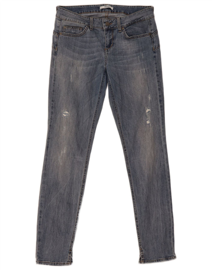 Liu Jo Damen Distressed Skinny Jeans W30 L30 Blau