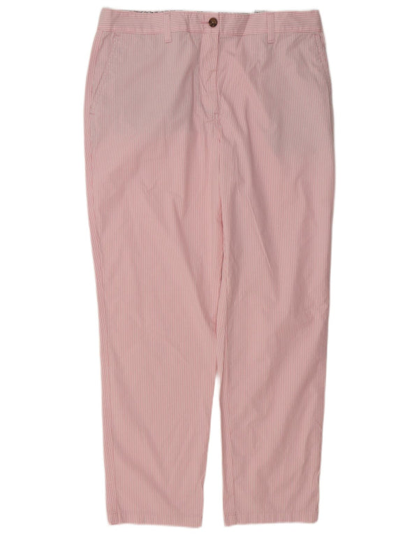 Marks & Spencer Damen Chinohose UK 14 Large W34 L28 Rosa Nadelstreifen