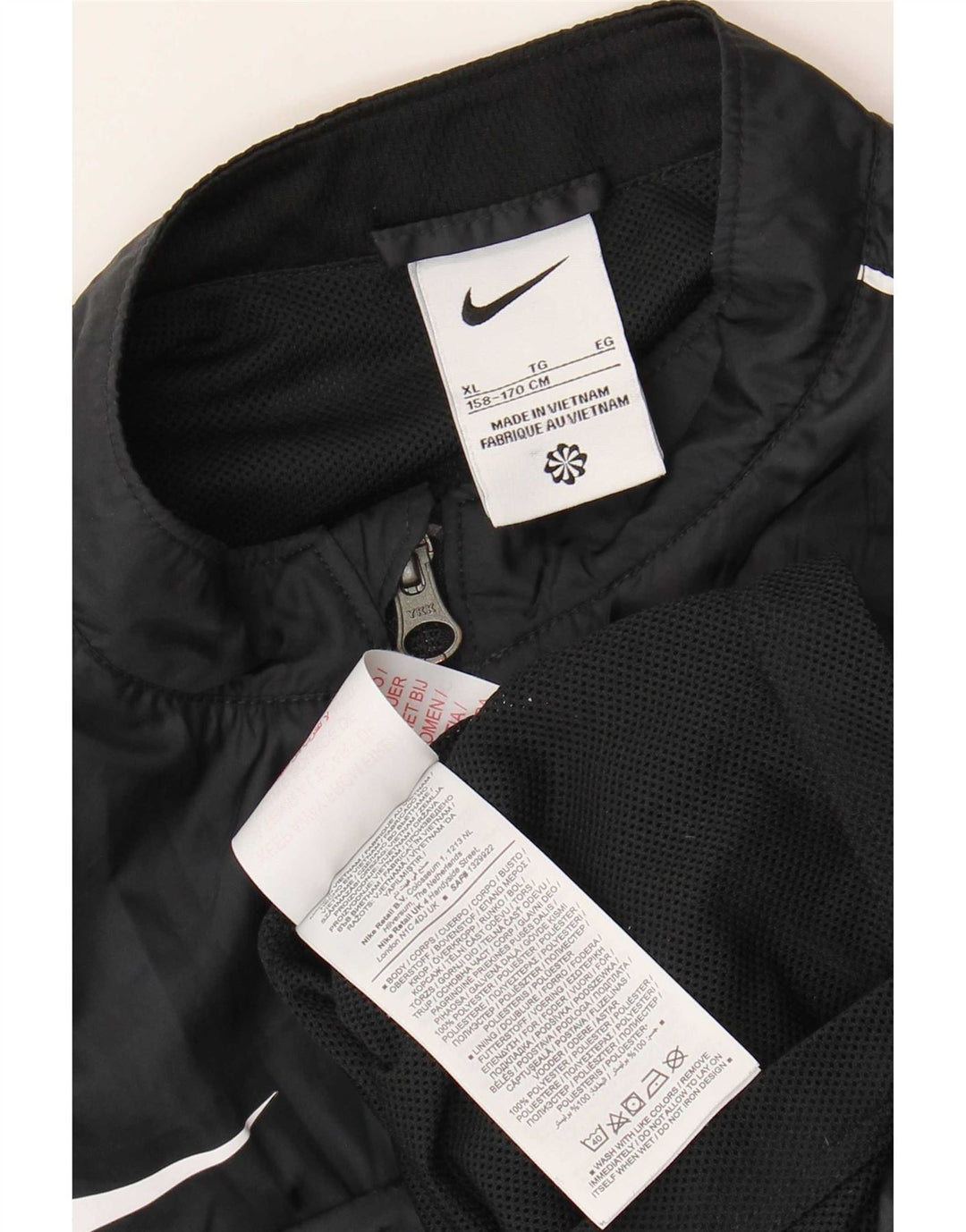 Nike Jungen Grafik-Trainingsanzug-Top-Jacke, 13–14 Jahre, XL, schwarzes Polyester
