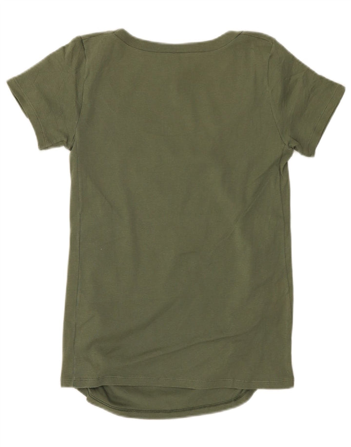 Benetton Damen T-Shirt Top UK 10 Small Khaki