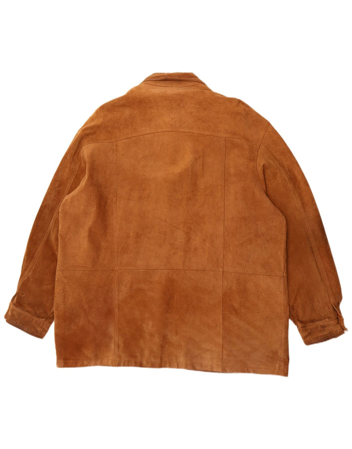 Vintage Herren Overshirt Wildleder Shirt IT 58 2XL Braun