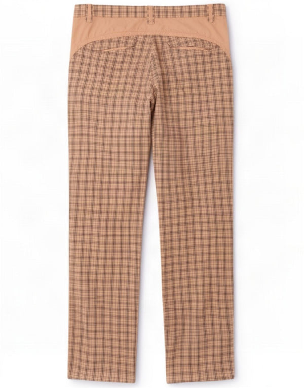 Think Pink Womens Straight Chino Hose UK 18 XL W36 L32 Beige Check