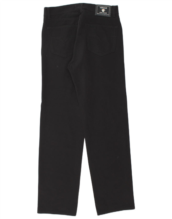 Versace Herren gerade Freizeithose W33 L31 Schwarz Polyamid