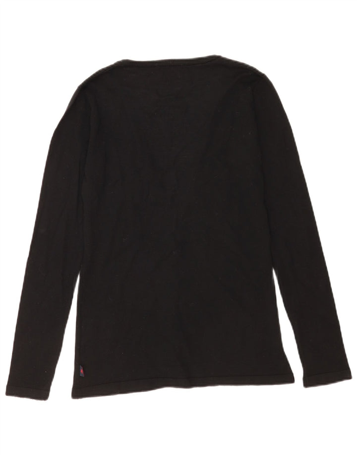 Kappa Damen Strickjacke Pullover UK 6 XS Schwarze Wolle