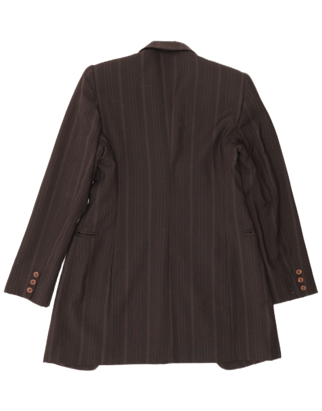 Sportstaff Damen Longline 1-Knopf-Blazerjacke UK 10 Small Braun gestreift
