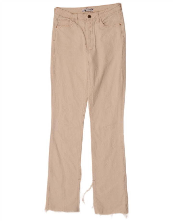 Zara Damen Bootcut Jeans EU 38 Small W28 L32 Off White