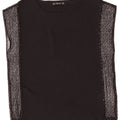 Zara Damen ärmelloses Blusenoberteil UK 12 Medium Schwarz