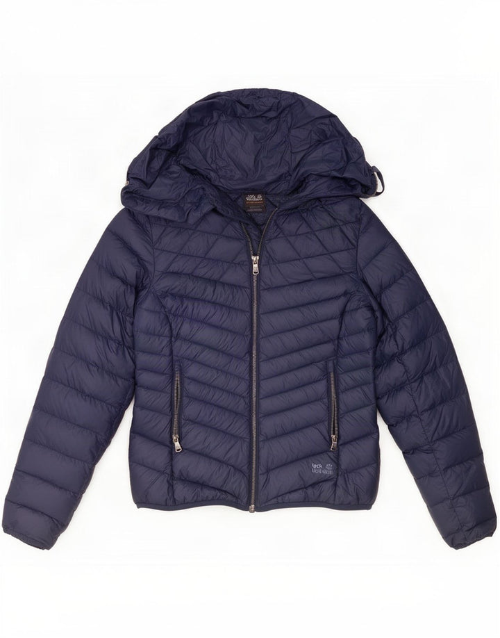 Jack Wolfskin Damen Wattierte Jacke UK 8/10 Small Marineblaues Nylon