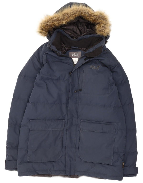Jack Wolfskin Herren-Mantel mit Kapuze, gepolstert, UK 44/46 XL, Marineblau, Polyester