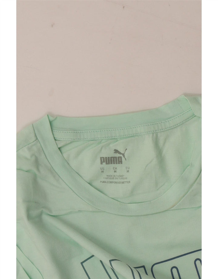 Puma Damen Graphic T-Shirt Top UK 14 Mittelgrün