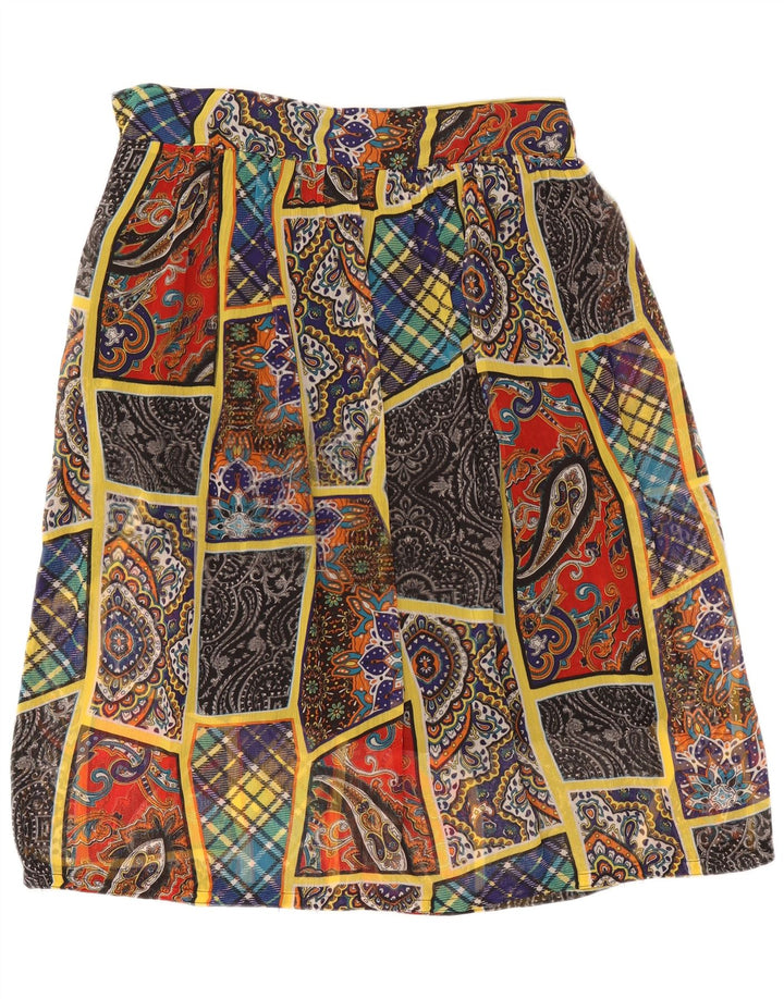 Vintage Damen A-Linie Rock W38 XL Mehrfarbiges Patchwork