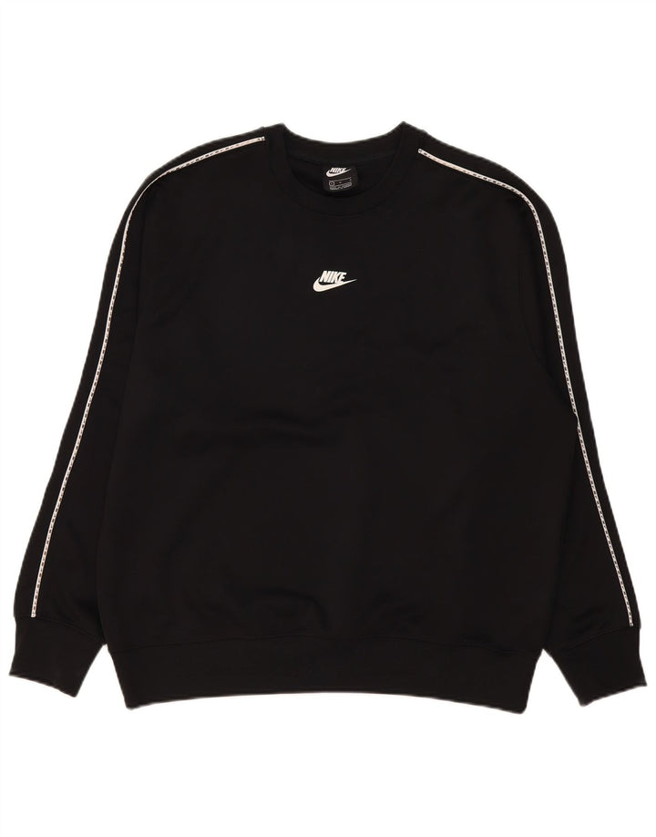 Nike Herren-Sweatshirt mit Grafik, groß, aus schwarzem Polyester