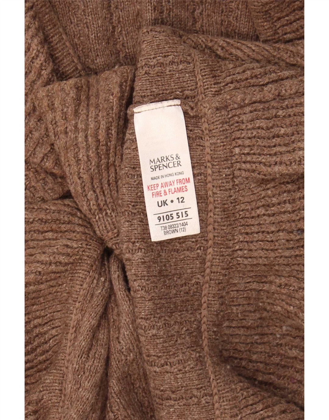 Marks & Spencer Damen-Cardigan-Pullover UK 12 Mittelbraune Baumwolle