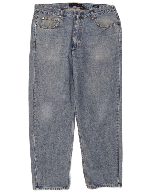 Calvin Klein Herren Easy Fit Straight Jeans W38 L31 Blaue Baumwolle