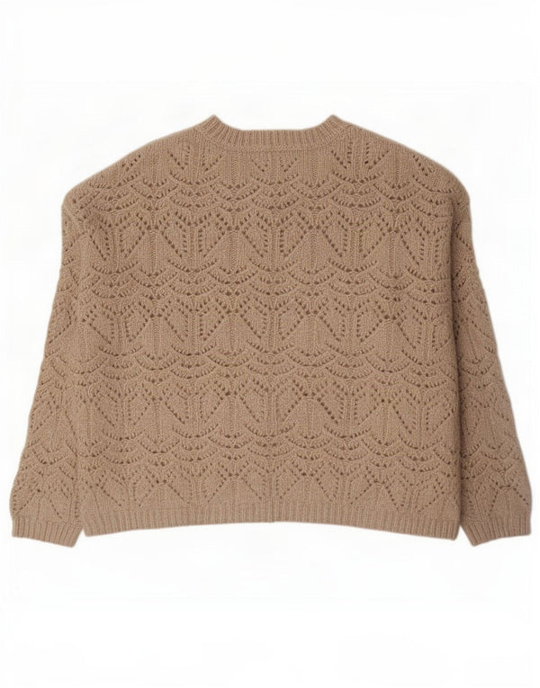 Marks & Spencer Damen Durchsichtiger Pullover mit U-Boot-Ausschnitt, Gr. 18, XL, Beige