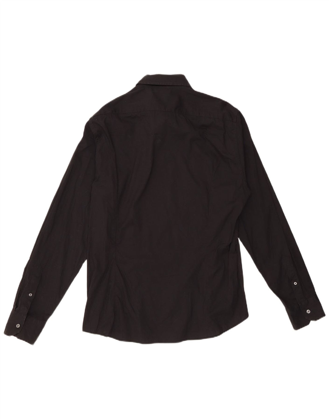 BENETTON Herrenhemd XL, schwarze Baumwolle