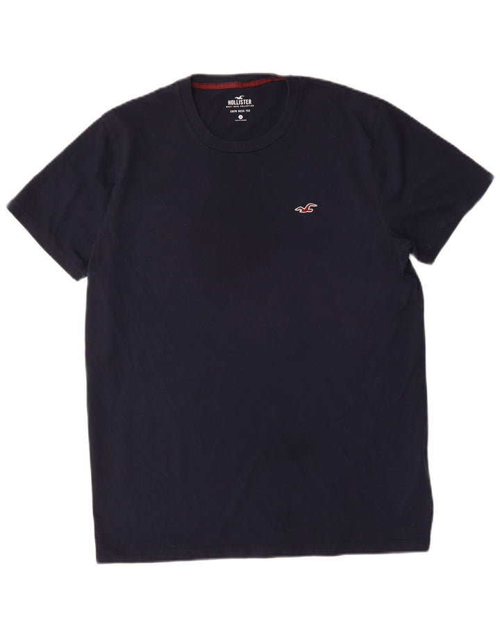 Hollister Herren-T-Shirt-Oberteil aus Baumwolle in mittlerem Marineblau