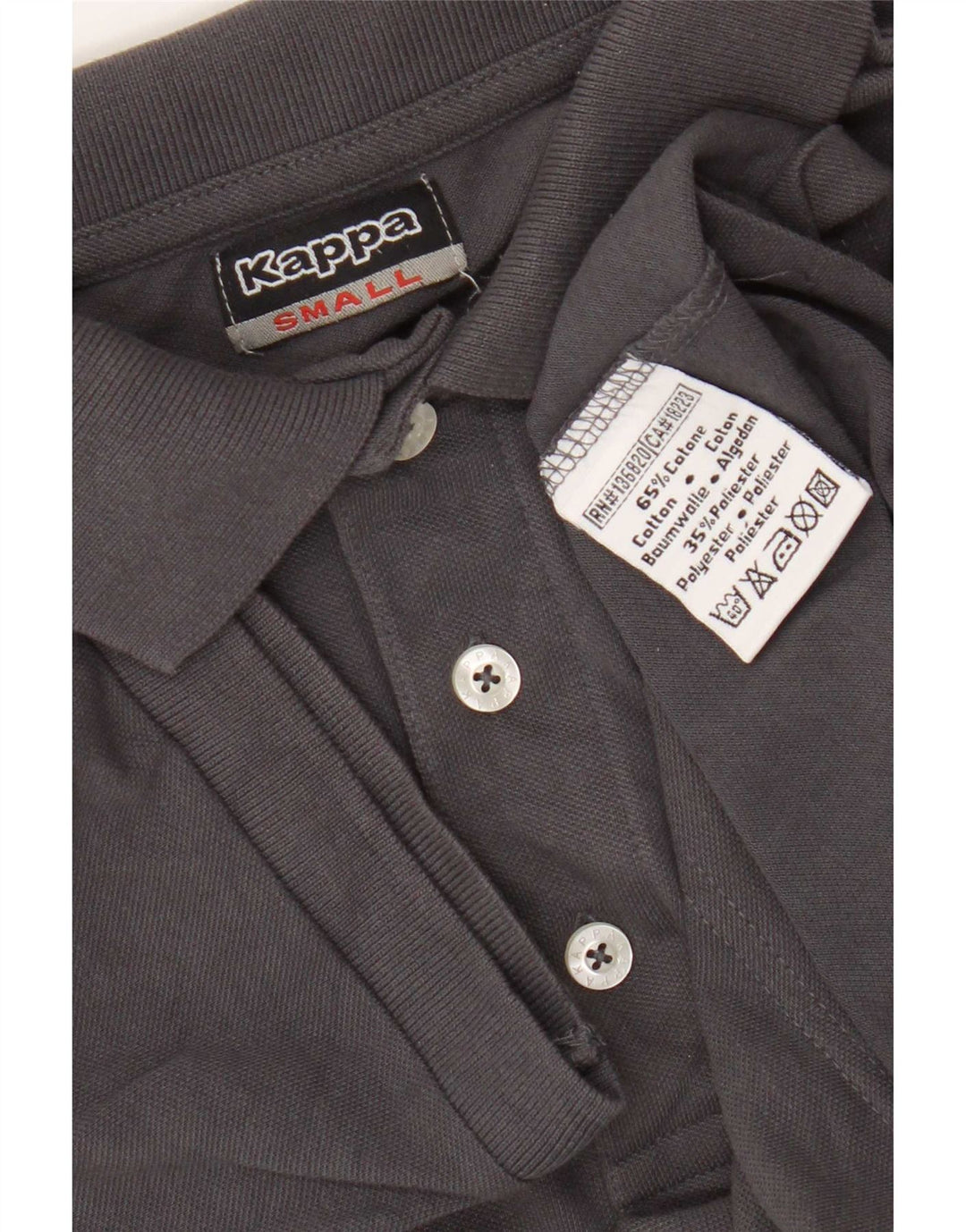Kappa Herren-Poloshirt, kleine graue Baumwolle