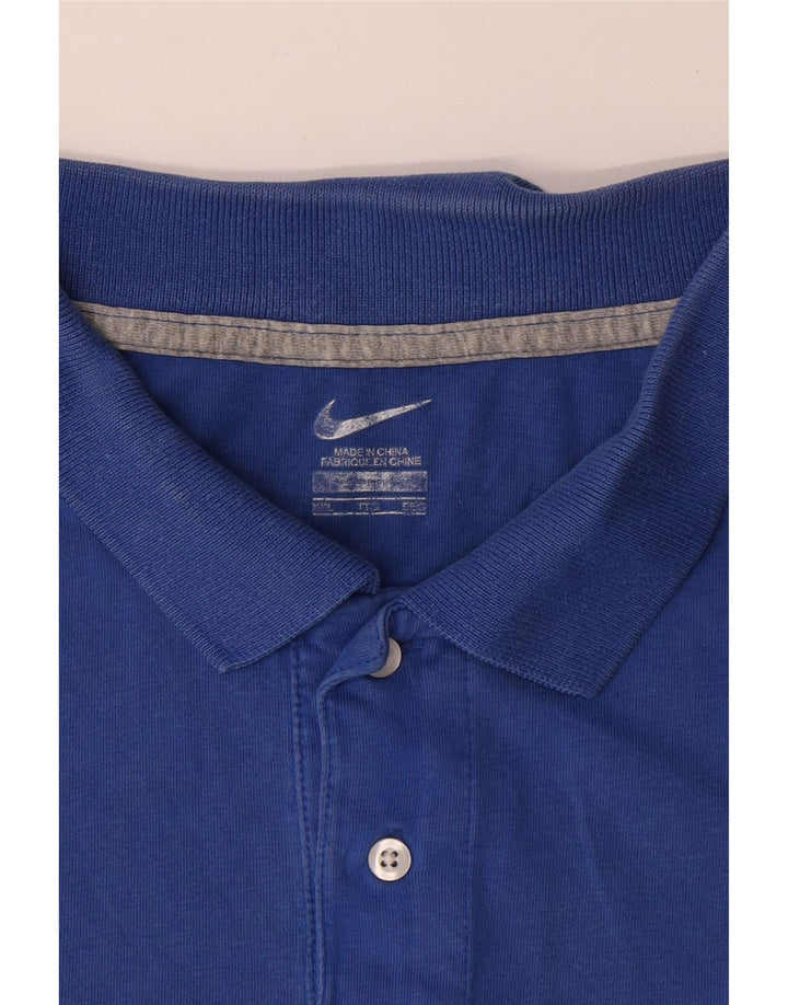 Nike Herren Poloshirt 2XL Blaue Baumwolle