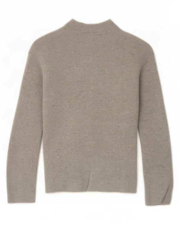 Tommy Hilfiger Damen-Pullover mit V-Ausschnitt, UK 4 XS, graue Wolle