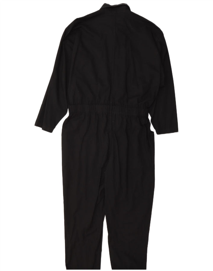 Vintage Damen Langarm-Jumpsuit IT 42 Mittelschwarze Baumwolle