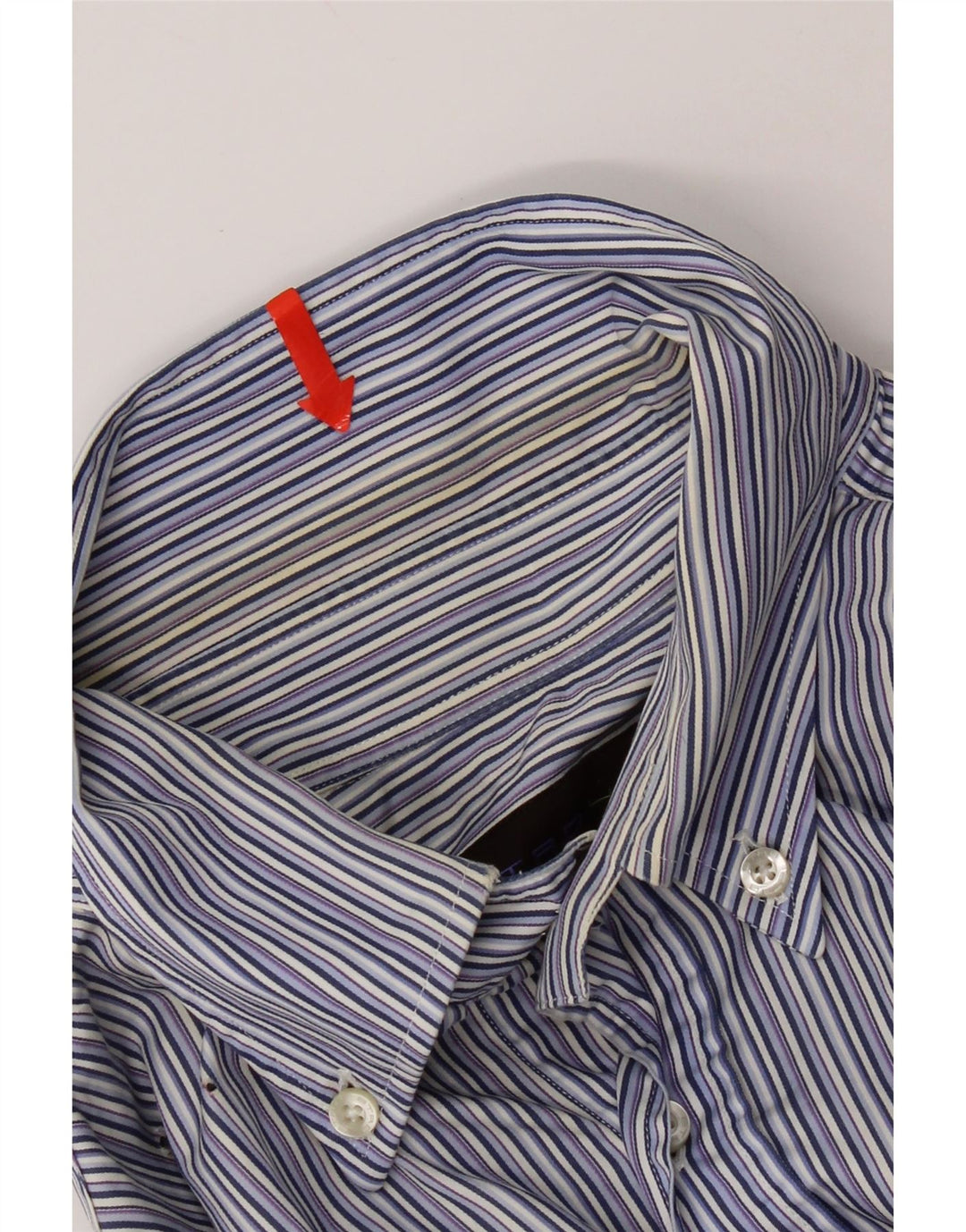 Etro Herrenhemd Größe 40 mittelblau gestreifte Baumwolle