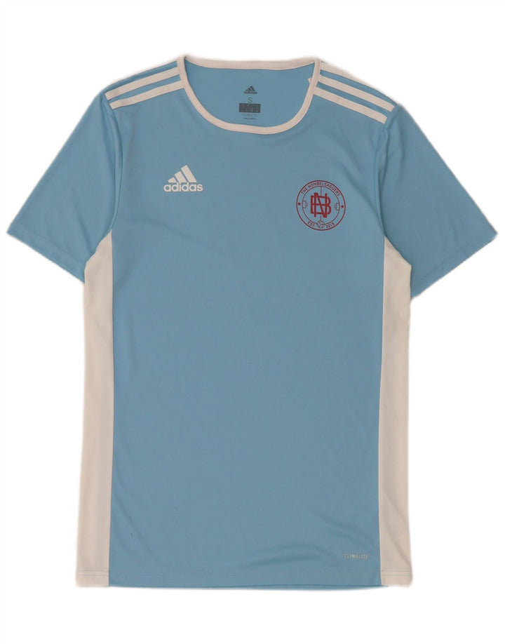 Adidas Herren Climalite Graphic T-Shirt Top Small Blau Colourblock Polyester