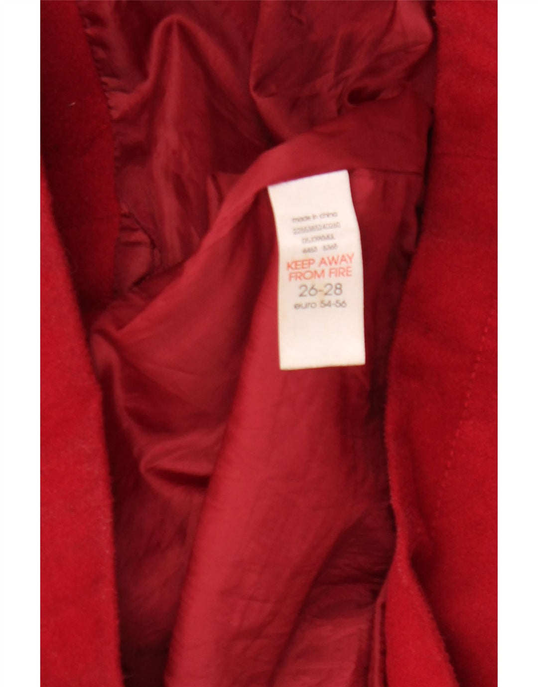 Vintage Damen Dufflecoat mit Kapuze IT 54/56 3XL Rot Polyester