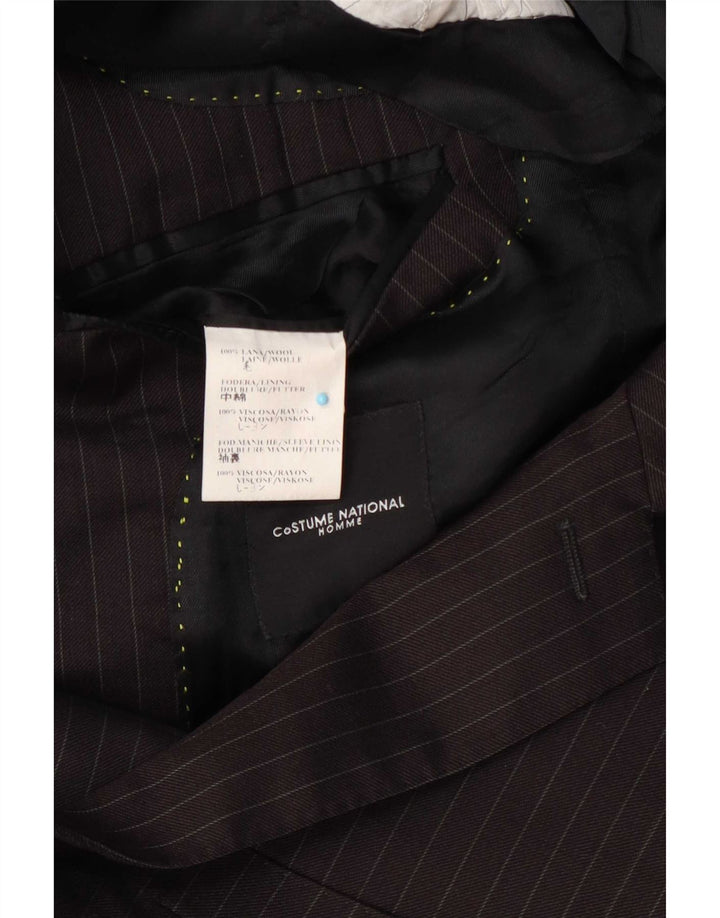 Costume National Herren 2-Knopf-Blazerjacke IT 48 Mittelbrauner Nadelstreifen