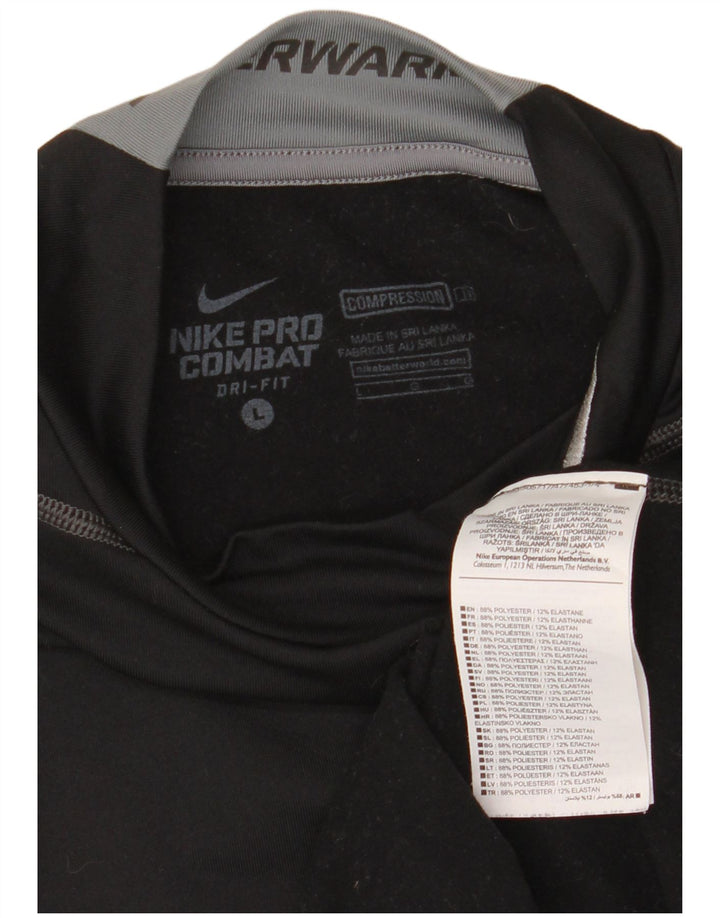 Nike Herren-Oberteil mit langen Ärmeln, groß, schwarzes Farbblock-Polyester