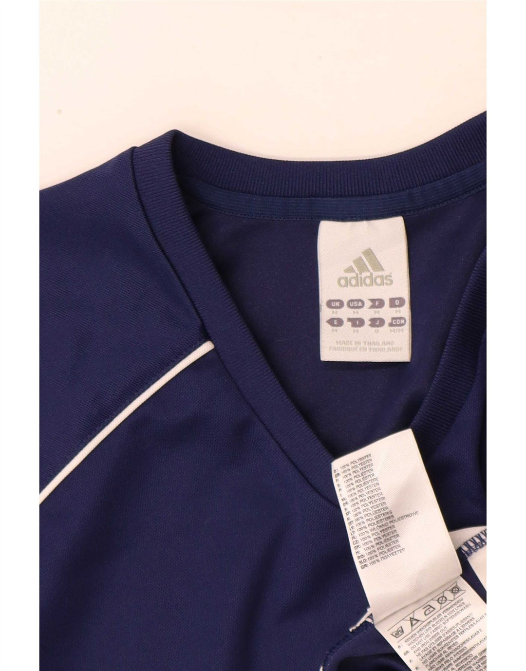 Adidas Herren T-Shirt Top Medium Marineblau Colourblock Polyester Sports