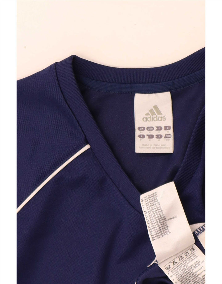 Adidas Herren T-Shirt Top Medium Marineblau Colourblock Polyester Sports