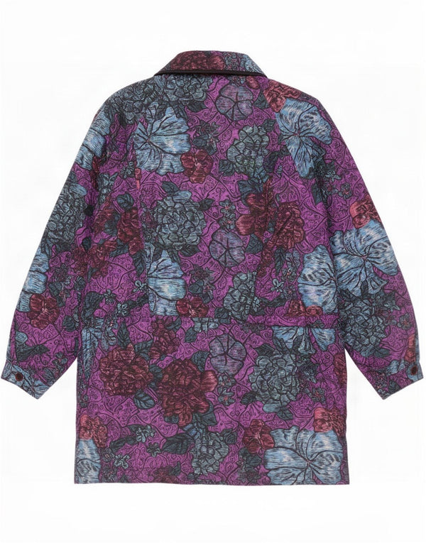 Yessica Damen Parka-Jacke EU 42 Large Purple Floral Nylon