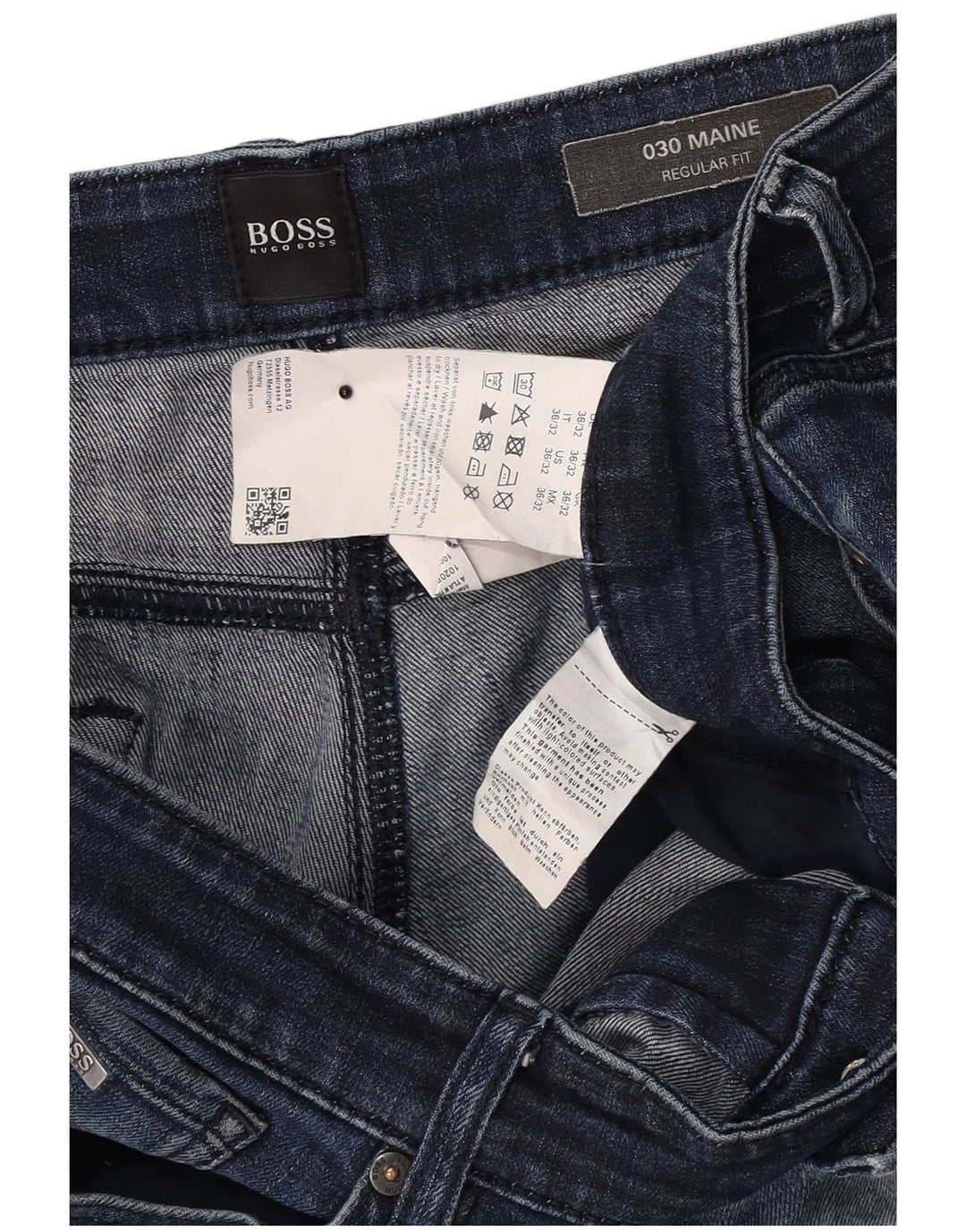 Hugo Boss Damen Regular Straight Jeans W36 L32 Blaue Baumwolle