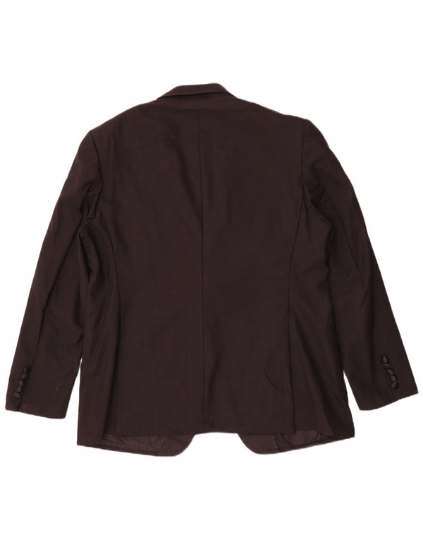 Marks & Spencer Herren-Blazer mit 1 Knopf, UK 46, XL, Schwarz, Schurwolle