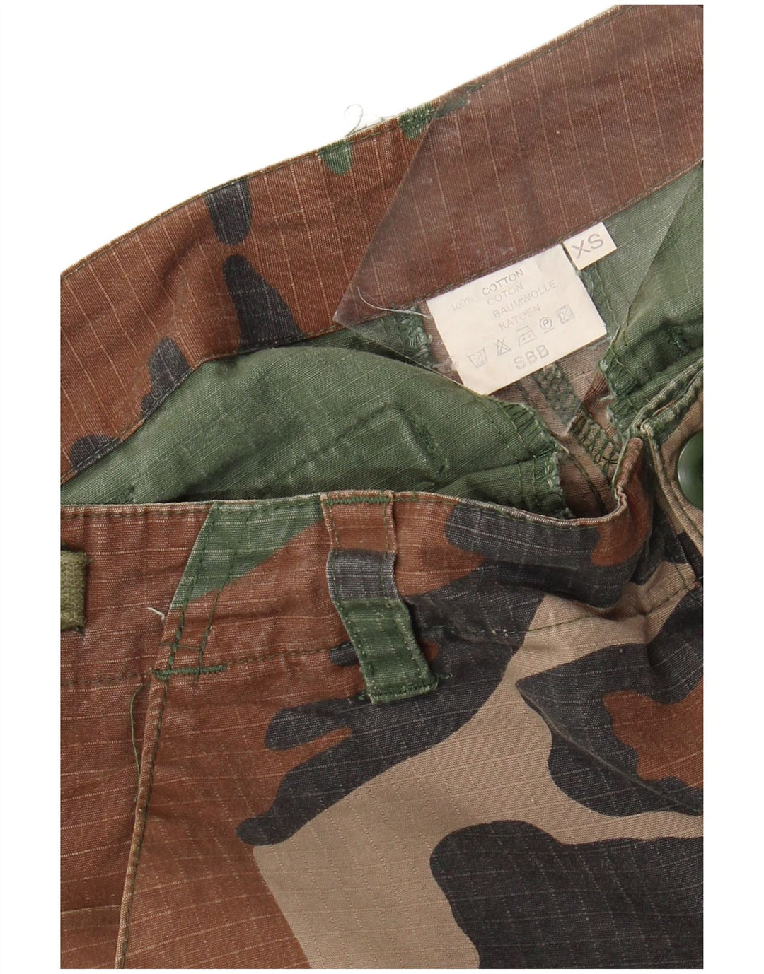 VINTAGE Herren Cargo Shorts XS W30 Mehrfarbige Camouflage-Baumwolle