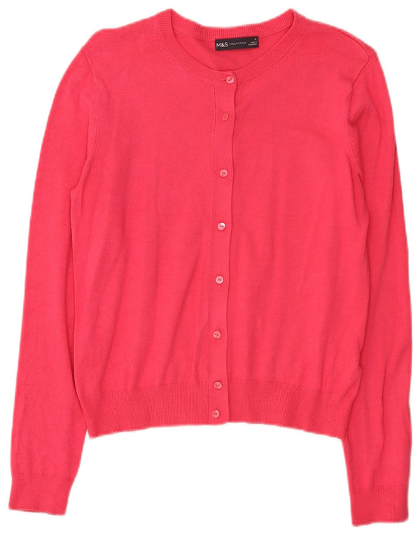 Marks & Spencer Damen-Cardigan-Pullover UK 12 Mittelrosa Viskose