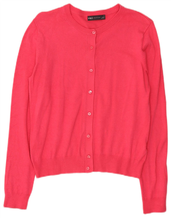 Marks & Spencer Damen-Cardigan-Pullover UK 12 Mittelrosa Viskose