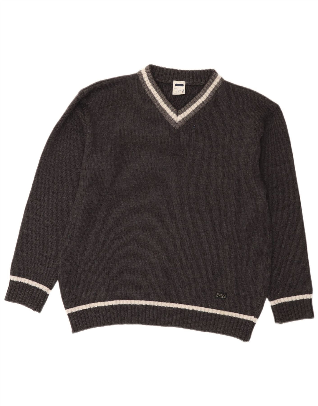 Fila Herren-Pullover mit V-Ausschnitt, Größe S, Grau